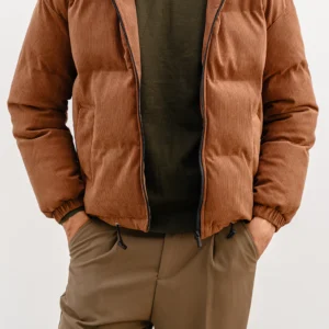 Men Corduoy Puffer Jacket